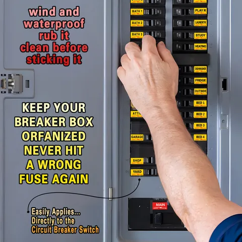Waterproof Circuit Breaker Directory Labels Panel Stickers For Home Electrical Box Identification Room Name Category Tags