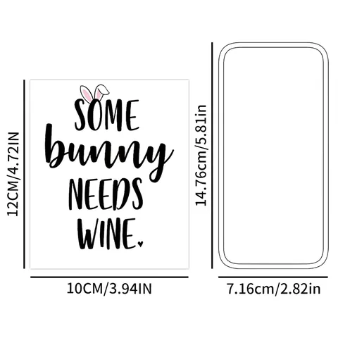Easter Bunny Wine Bottle Stickers Creative Festive Party Decor Waterproof Self Adhesive Labels Humorous Bunny Ear Patterns