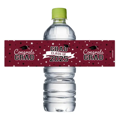Graduation Water Bottle Labels Class Of 2025 Congrats Grad Stickers For Party Decoration Celebratory Bottle Wraps