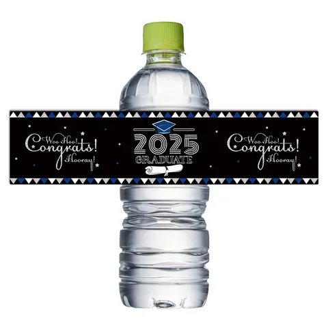 Graduation Water Bottle Labels Class Of 2025 Congrats Grad Stickers For Party Decoration Celebratory Bottle Wraps