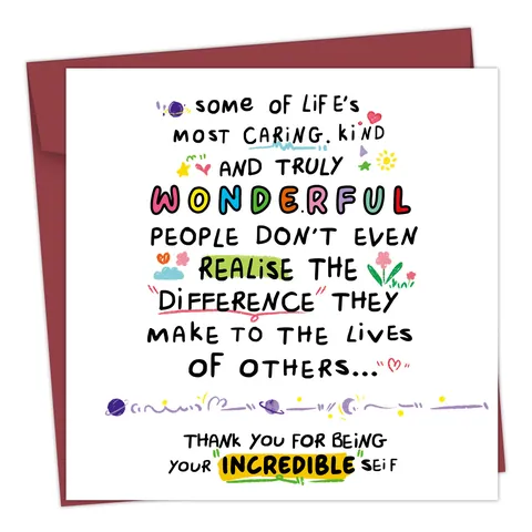 Funny Humorous Birthday Mother's Day Greeting Cards With Envelope Work Bestie Definition Hand-Drawn Square Stationery Card