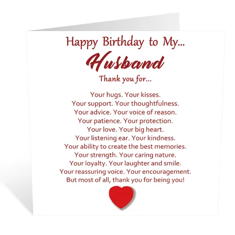 Carte d'Anniversaire Amusante Pour Mari Carte de Vœux Romantique Saint-Valentin Avec Enveloppe Rouge Motif Cœur Pour Partenaire