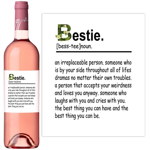 Creative PVC Wine Bottle Labels Waterproof Decorative Stickers For Bestie Parents Retirement Promotion Wedding Anniversary Party Gifts