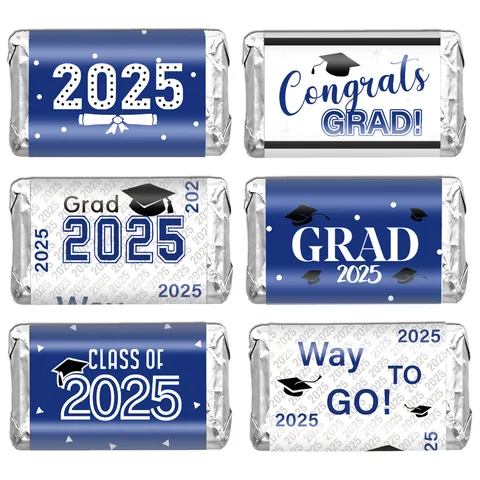 Class of 2025 Graduation Party Candy Stickers Graduation Ceremony Chocolate Wrapper Decor Stickers For Mini Candy Bars
