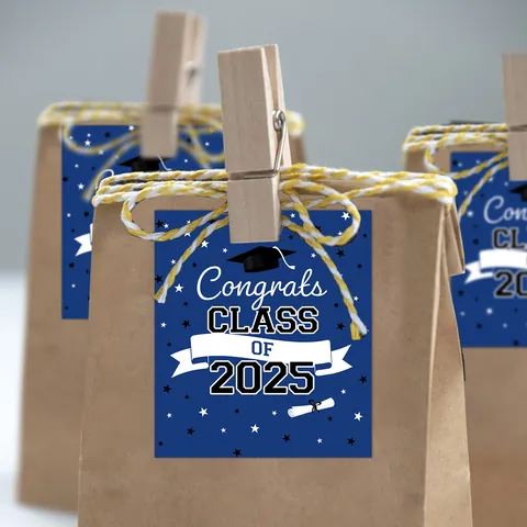 Adesivi Decorativi Per La Stagione Dei Diplomi Congrats Class Of 2025 Etichette In Lamina D'oro Per Bomboniere Sacchetti Regalo Sigillanti