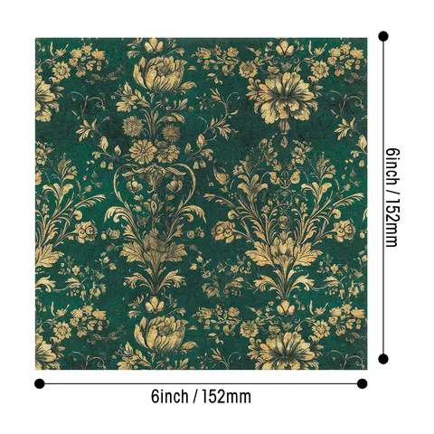 Vintage Green Floral Scrapbook Paper Pad For DIY Card Making Scrapbooking Arts Crafts Background Cardstock Decorative Paper