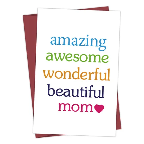 Humorous Mother's Day Greeting Card With Burgundy Envelope Funny Birthday Gift Cardstock Printed Card For Mom Wife Friend