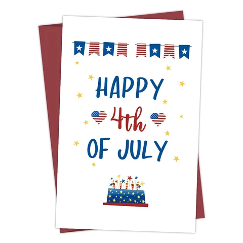 Independence Day Greeting Card With Envelope Funny 4th Of July Card Motivational Wolf Card For Son Birthday Gift