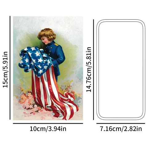 12 Hojas Postales Día de la Independencia EE. UU. Papel Vintage Patriótico Bandera Americana Tarjetas de Felicitación para Fiesta Hogar