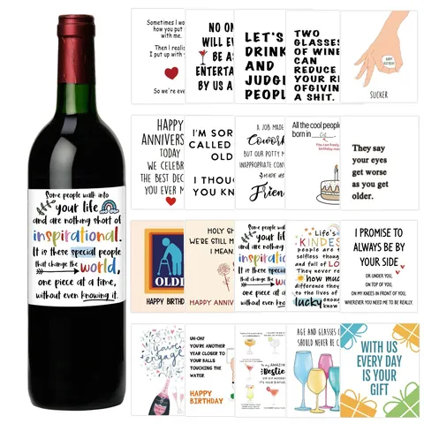 Juego de Pegatinas de Etiquetas de Botellas de Vino Divertidas para Cumpleaños Boda Compromiso Aniversario Fiesta Decorativa Regalos