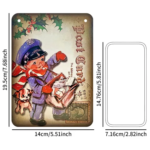 Vintage Christmas Banners Retro Hanging Garlands Santa Claus Angel Pattern Bunting For Holiday Home Party Wall Decoration