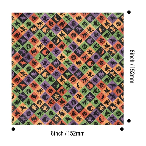 Halloween Scrapbook Paper Vintage Pumpkin Ghost Bat Decorative Cardstock For DIY Journaling Crafting Card Making Arts