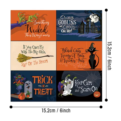 Papel de Material de Scrapbooking de Halloween Patrones de Calabaza Fantasma Para Decoración de Diarios Bricolaje Cartulina