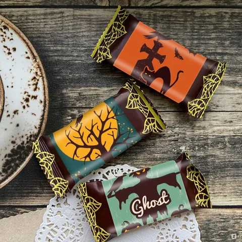 Halloween Caramelle Cioccolato Bar Adesivi Vintage Fantasma Zucca Ragno Scheletro Festa Decor Etichette Adesive
