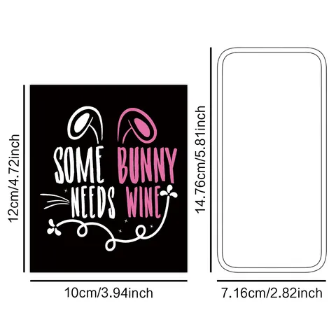 Easter Wine Bottle Label Stickers Funny Bunny Ears Egg Patterns Self Adhesive Holiday Party Dining Table Decor Wine Bottle Decals