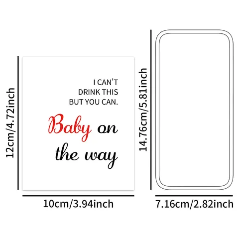 4Pcs Creative Wine Bottle Labels Stickers For Pregnancy Announcement Valentine's Day Mother's Day Party Decoration Labels