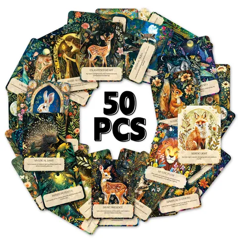 Vintage Dieren Inspirerende Kaarten Met Kunst Illustratie Voor Bureau Decoratie Cadeau Positieve Affirmatie Kaarten Diverse Ontwerpen