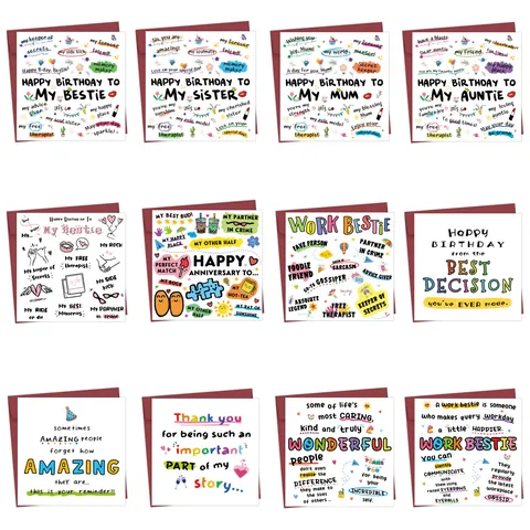 Funny Birthday Greeting Card And Envelope For Bestie Mum Sister Work Friends Appreciation Thank You Anniversary Paper Card