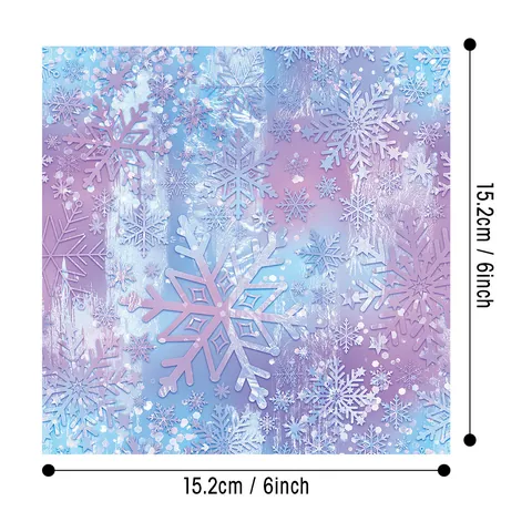 Winter Snowflake Theme Scrapbook Paper Dreamy Macaron Gradient Decorative Background Paper For DIY Arts Crafts Journaling