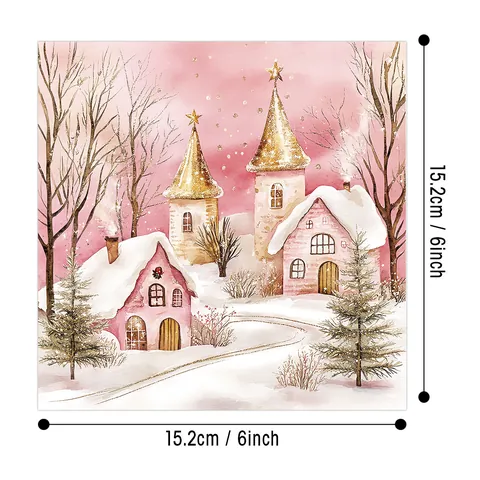 Pink Christmas Scrapbook Paper Watercolor Cardstock Acid Lignin Free For DIY Crafting Junk Journaling Background Decoration Ornament