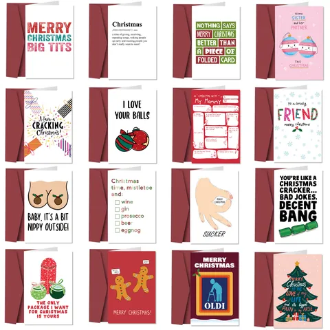 Funny Christmas Greeting Cards With Envelopes Adult Humor Creative Holiday Blessing Cards For Friends Family Xmas Gift