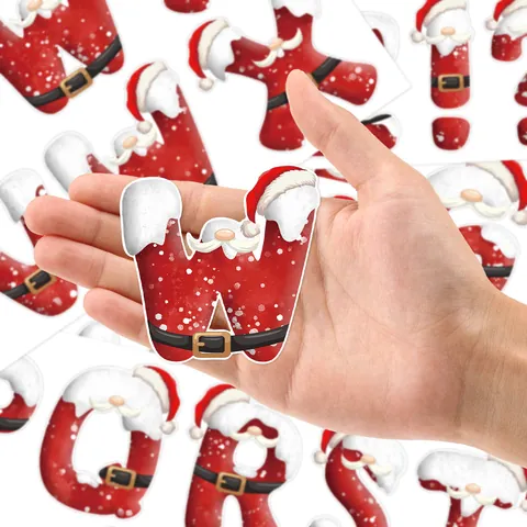 Autocollants Lettres de l'Alphabet Symboles de Noël Thème Père Noël Pour DIY Journal Décor Cadeau Festif Pour Enfants
