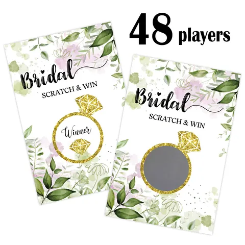 Eukalyptus Floral Bridal Shower Scratch Off Spielkarten Hochzeit Lotterie Rubbellose Für Gäste Interaktive Partyartikel