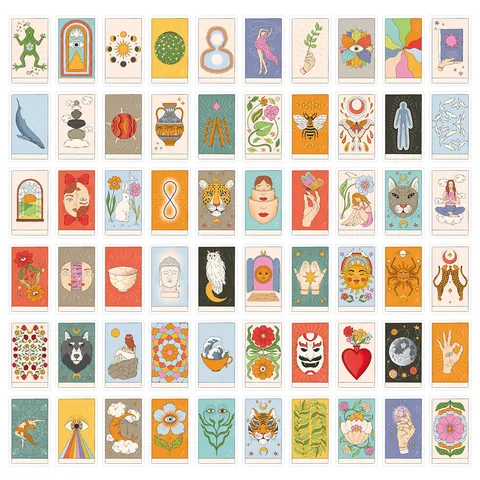 Positive Affirmation Oracle Cards Vintage Mystic Tarot Illustration For Daily Meditation Mindful Reminder Home Decor Gift