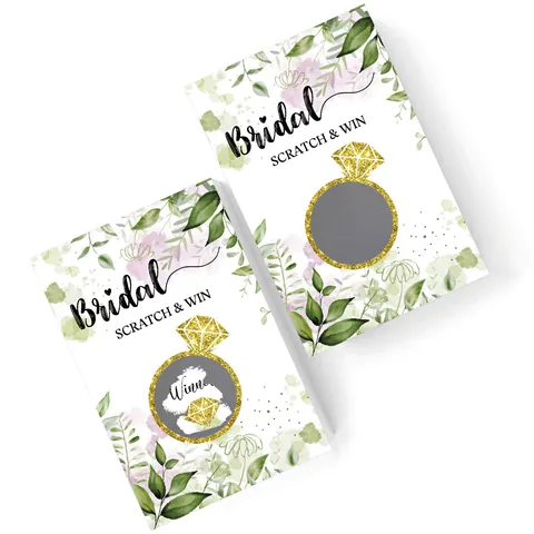 Eukalyptus Floral Bridal Shower Scratch Off Spielkarten Hochzeit Lotterie Rubbellose Für Gäste Interaktive Partyartikel