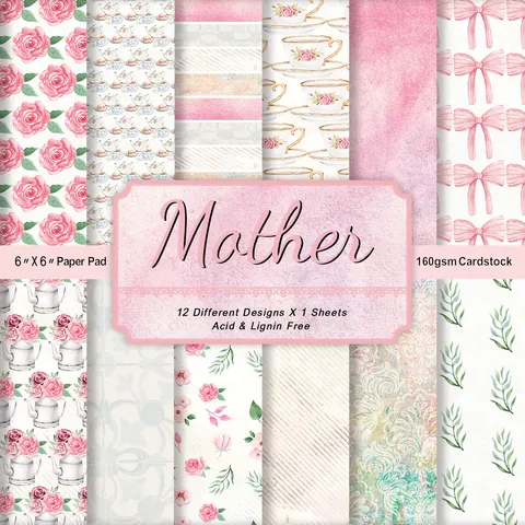 Muttertag Scrapbook Papier Block Aquarell Blumen Schmetterling Dekoratives Bastelpapier Für DIY Karten Scrapbooking