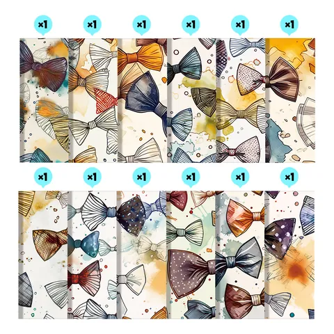 Vintage Gentleman Style Decorative Paper Pad With Bow Tie And Hardware Tools Pattern For DIY Scrapbooking Card Making Cardstock