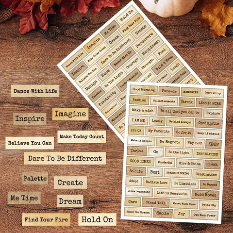 Vintage Inspirational English Quote Stickers For Scrapbooking Diary DIY Decoration Retro PVC Adhesive Labels Journaling Supplies