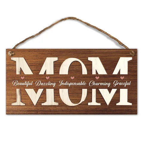 Muttertag Holz Hängeschild Mom Zitat Schild Wohndekoration Wandkunst Für Küche Wohnzimmer Rustikal Landhaus Geschenk Für Mutter