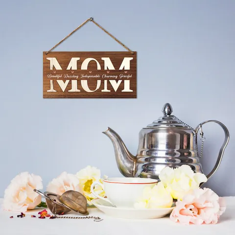 Muttertag Holz Hängeschild Mom Zitat Schild Wohndekoration Wandkunst Für Küche Wohnzimmer Rustikal Landhaus Geschenk Für Mutter