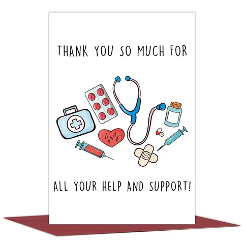 Medical Nurse Appreciation Thank You Greeting Cards With Envelopes For Healthcare Workers Doctor Gift Stationery Cards