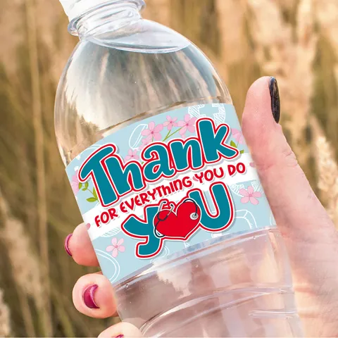 Nurse Appreciation Water Bottle Labels Thank You For Everything You Do Waterproof Medical Theme Party Stickers Decorations