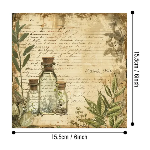 Vintage Floral Scrapbook Paper Pad Botanical Apothecary Junk Journal Decorative Paper For DIY Crafts Photo Album Decor