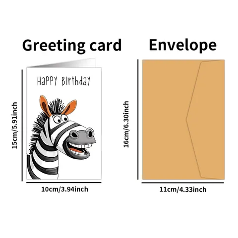 Cartoon Animal Happy Birthday Cards With Envelopes Diverse Animal Styles Lion Zebra Tiger Greeting Cards Birthday Party Gift