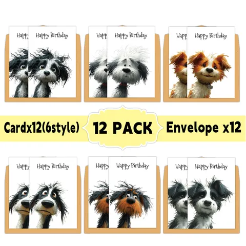Watercolor Animal Birthday Greeting Cards And Envelopes Hand Drawn Floral Blank Note Cards For Kids Adults Birthday Celebration Gift Stationery