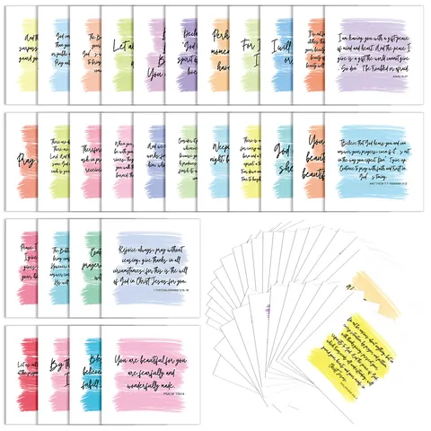 Women's Positive Affirmation Cards Bible Verse Cards Set Watercolor Minimalist Inspirational Quotes For Self Encouragement Daily Prayer Cardstock Cards