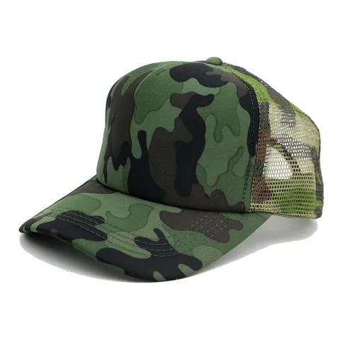 Cappello Trucker Mimetico Retro in Rete Regolabile Berretto da Baseball Traspirante Protezione Solare All'aperto Unisex Cotone