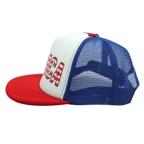 MERICA US Vlag Print Trucker Pet Ademend Mesh Baseballpet Zonbescherming Verstelbare Snapback Voor Heren Dames Outdoor Casual