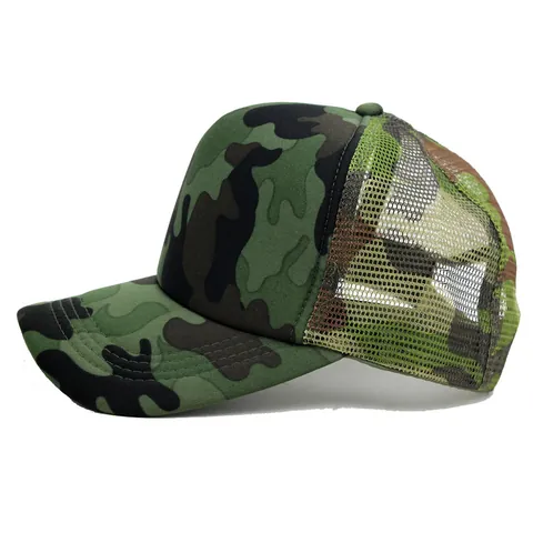 Cappello Trucker Mimetico Retro in Rete Regolabile Berretto da Baseball Traspirante Protezione Solare All'aperto Unisex Cotone