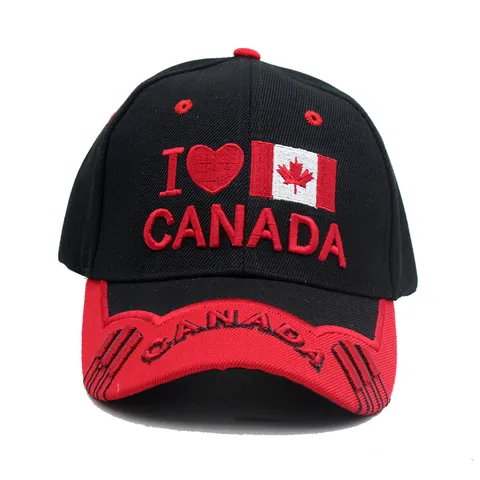 Canada Flag Embroidery Baseball Cap 100% Acrylic Sun Protection Outdoor Travel Souvenir Letter Patch Adjustable Trucker Hat