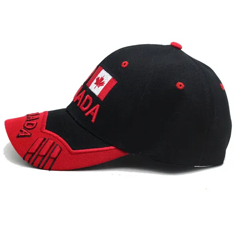 Canada Flag Embroidery Baseball Cap 100% Acrylic Sun Protection Outdoor Travel Souvenir Letter Patch Adjustable Trucker Hat