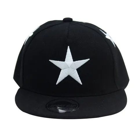 Gorra de Béisbol Hip Hop de Ala Plana con Bordado de Estrellas para Niños Sombrero de Sol Ajustable Niños Niñas Snapback