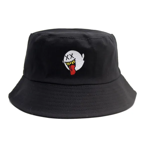 Sombrero de Pescador de Algodón con Bordado de Fantasma Ojos XX Gráfico Casual Aire Libre Protector Solar para Hombre Mujer