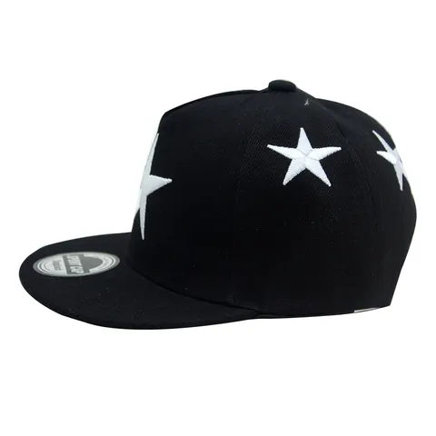 Gorra de Béisbol Hip Hop de Ala Plana con Bordado de Estrellas para Niños Sombrero de Sol Ajustable Niños Niñas Snapback