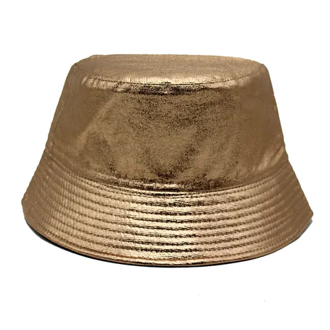 PU Leder Anglerhut Herren Damen Glänzend Metallisch Holografisch Kunstleder Sonnenhut Vintage Punk Streetwear Fischerhut