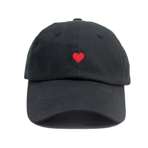 Katoenen Honkbalpet Met Rood Hart Borduurwerk Casual Zonbescherming Hoed Voor Dames Heren Zomer Outdoor Dagelijks Reizen